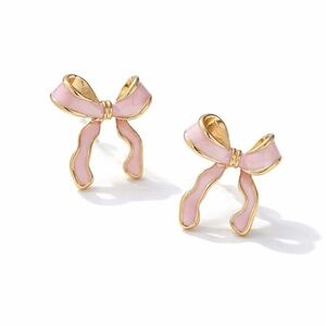 New! Ivy Collective Pink Bow Earrings NWOT (3004)